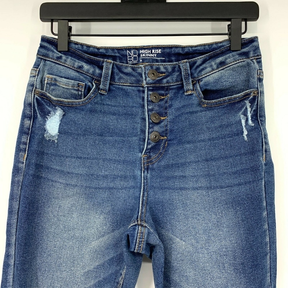 No Boundaries High Rise Button Fly Skinny Jeans - Picture 2 of 8